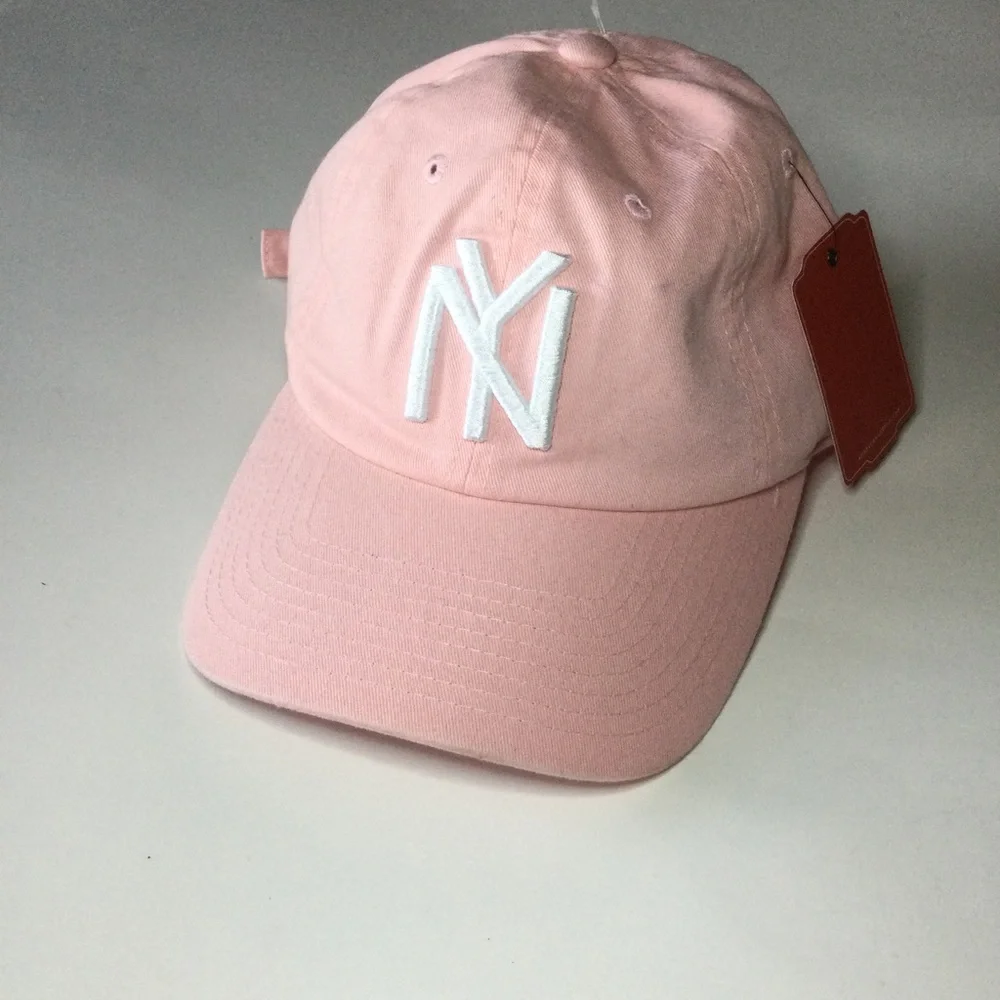 AMERICAN NEEDLE NEW YORK YANKEES LOGO BASEBALL CAP PINK OS ADJUSTABLE NWT